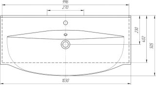 Мебельная раковина Kirovit Элвис 105 см